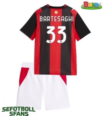 AC Milan Davide Bartesaghi #33 Hemmaställ Barn 2026-27 Kortärmad (+ Korta byxor)